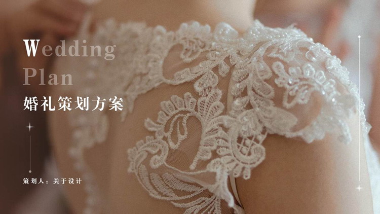穿婚纱的女人背景的婚礼策划方案PPT模板