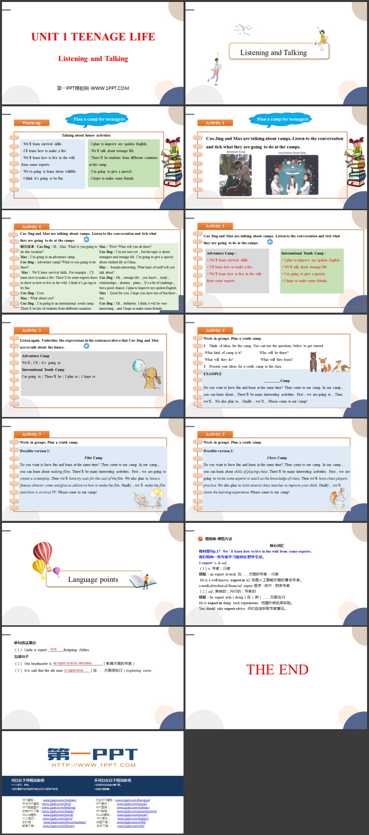 《Teenage Life》Listening and Talking PPT教学课件