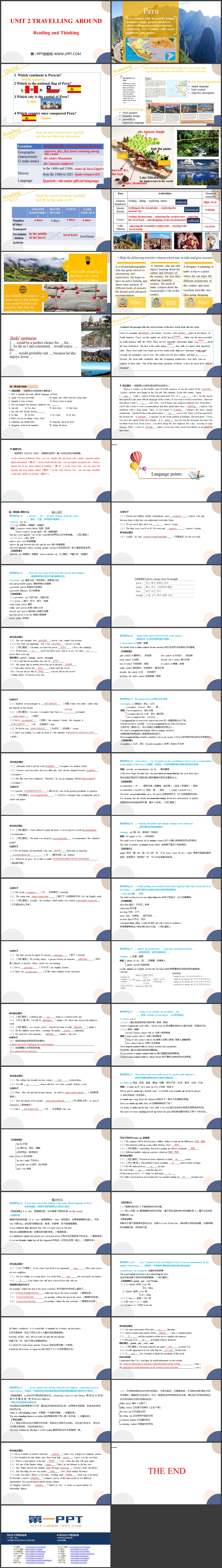 《Travelling Around》Reading and Thinking PPT教学课件