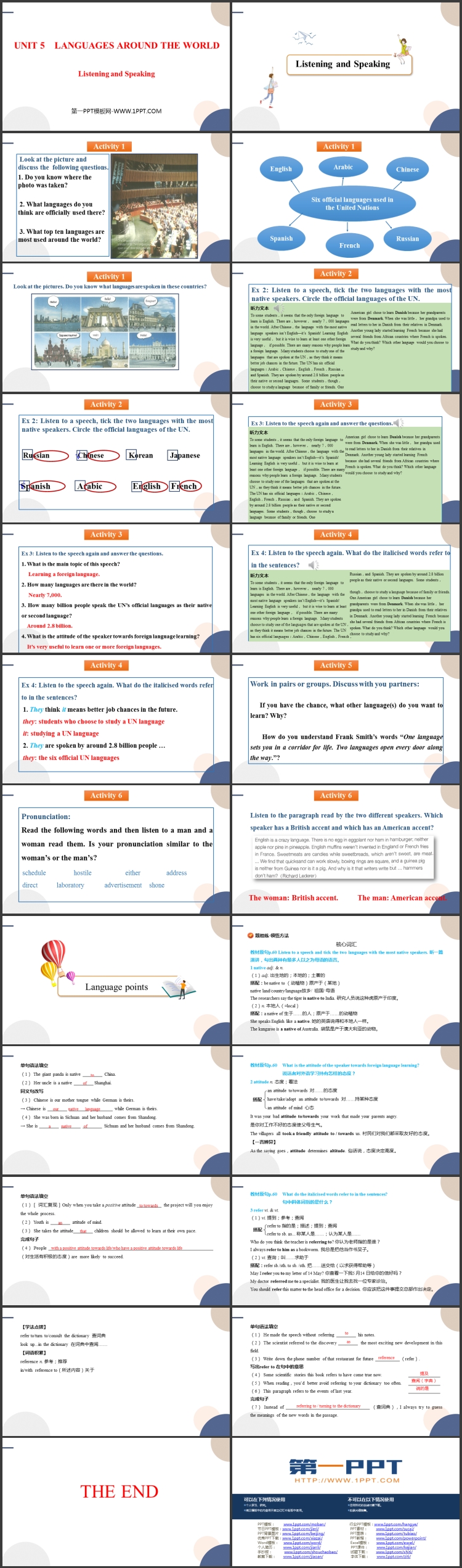 《Languages Around The World》Listening and Speaking PPT教学课件