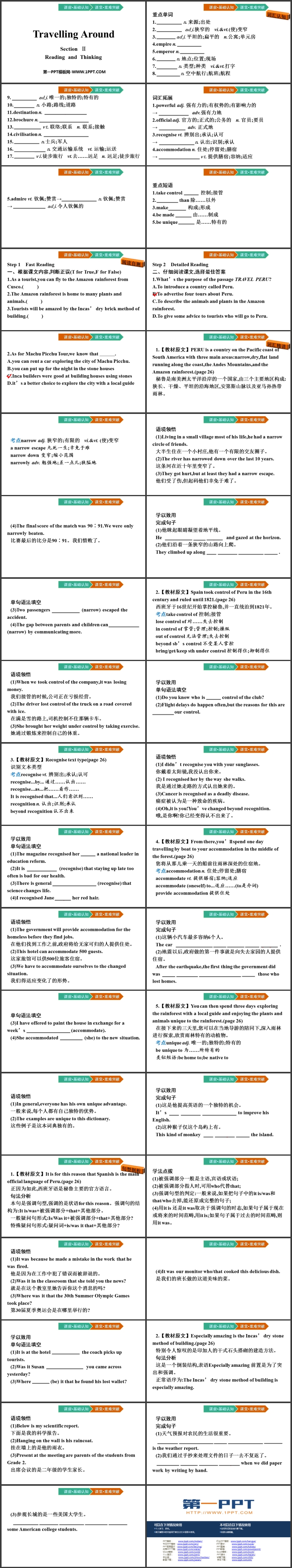 《Travelling Around》SectionⅡ PPT课件