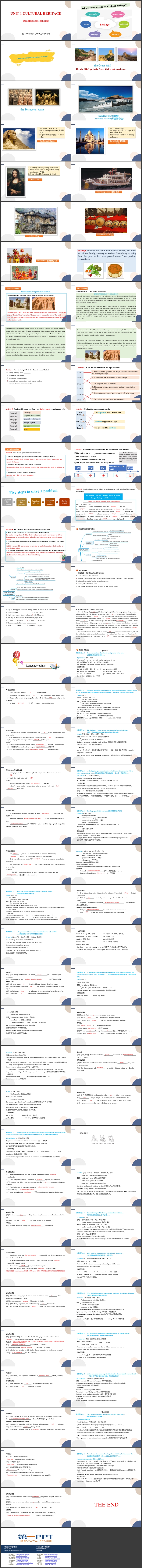 《Cultural Heritage》Reading and Thinking PPT课件