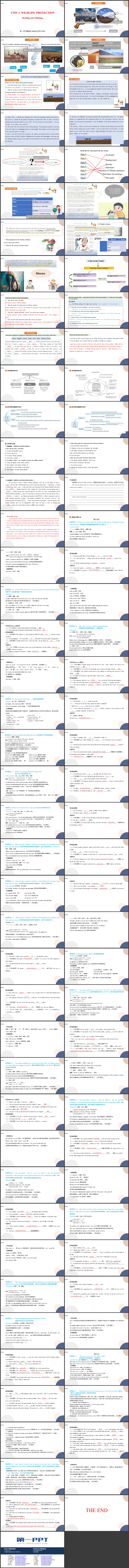 《Wildlife Protection》Reading and Thinking PPT课件