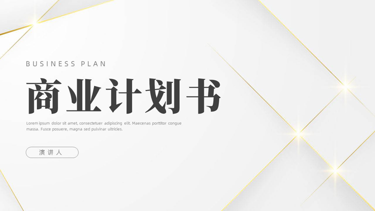 大气简约白金配色商务计划书PPT模板