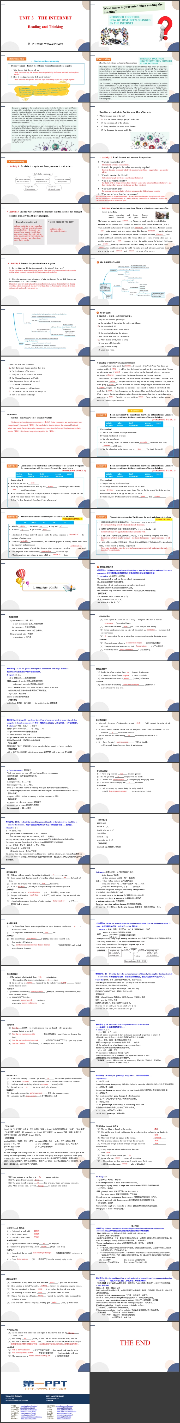 《The Internet》Reading and Thinking PPT教学课件