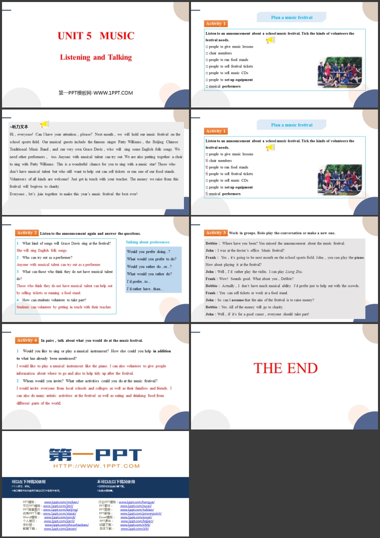 《Music》Listening and Talking PPT教学课件