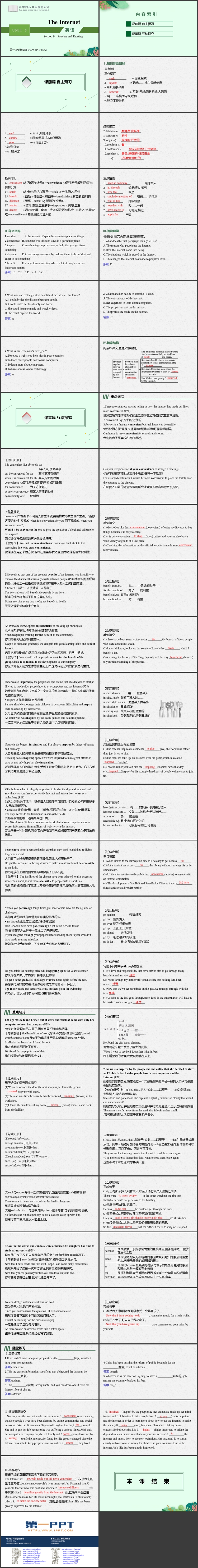 《The Internet》SectionB PPT教学课件