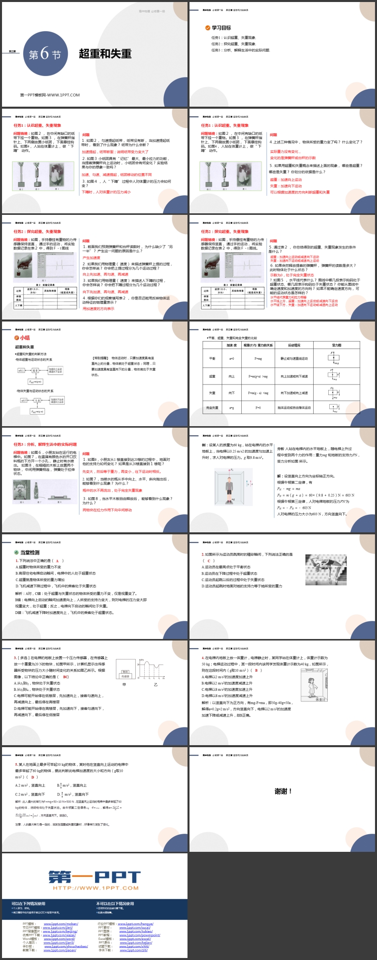 《超重和失重》运动和力的关系PPT教学课件