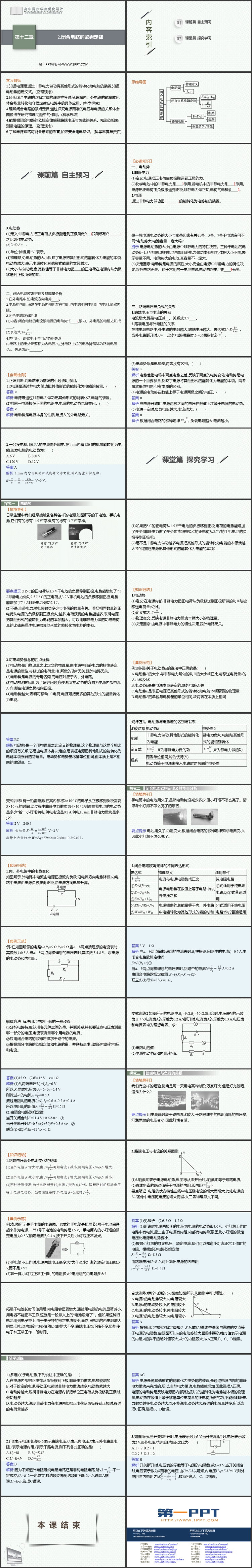 《闭合电路的欧姆定律》电能能量守恒定律PPT课件下载