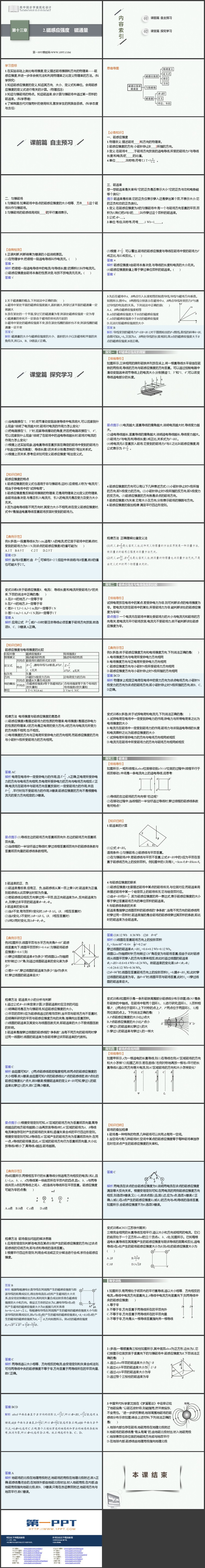 《磁感应强度　磁通量》电磁感应与电磁波初步PPT课件下载