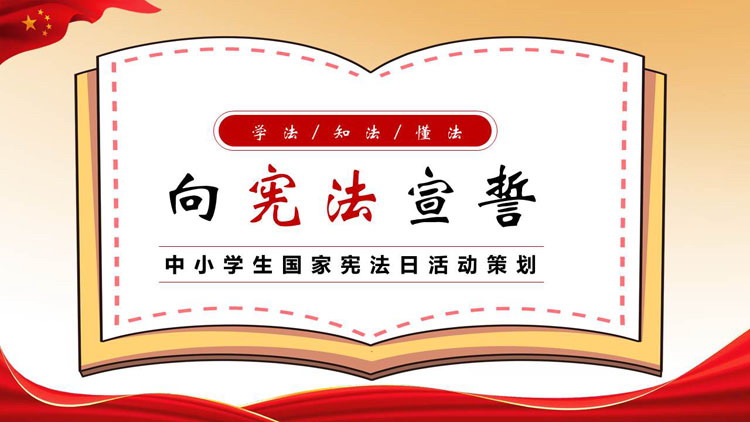“向宪法宣誓”中小学生国家宪法日活动策划PPT模板