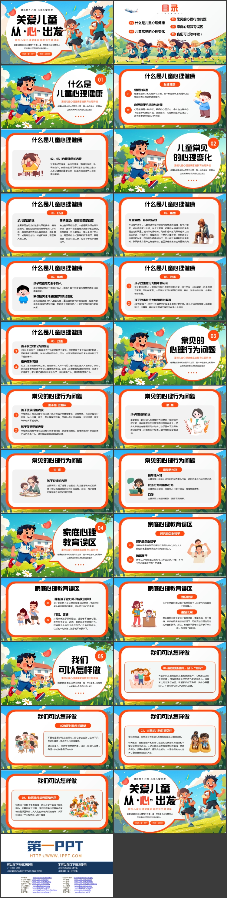 “关爱儿童从心出发”重视儿童心理健康家庭教育主题讲座PPT模板