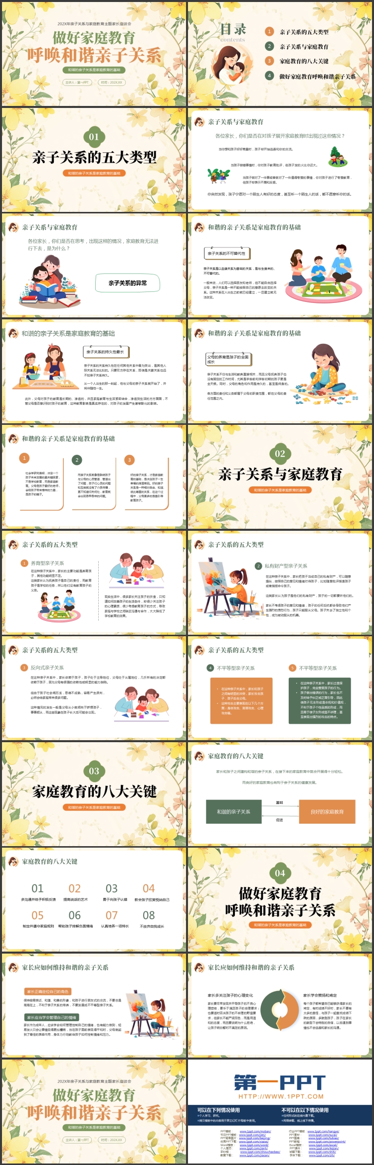 “做好家庭教育呼唤和谐亲子关系”亲子关系与家庭教育座谈会PPT模板