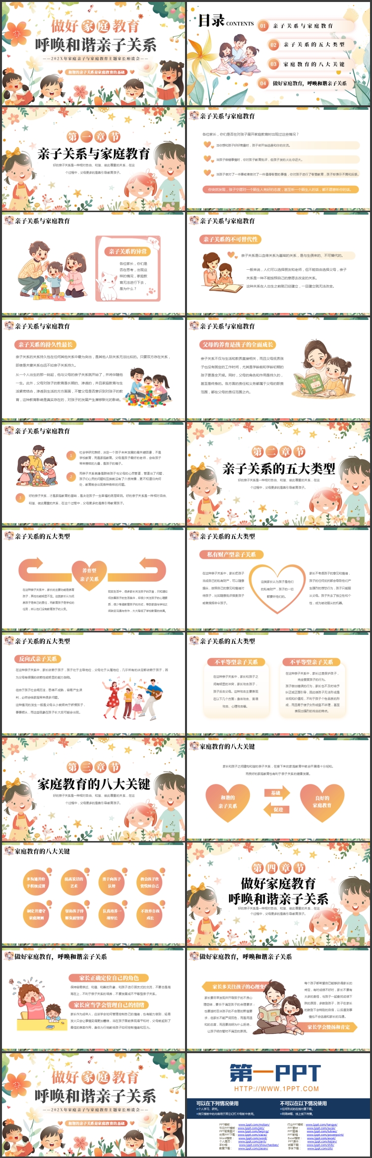 “做好家庭教育呼唤和谐亲子关系”家庭亲子与家庭教育主题家长座谈会PPT模板